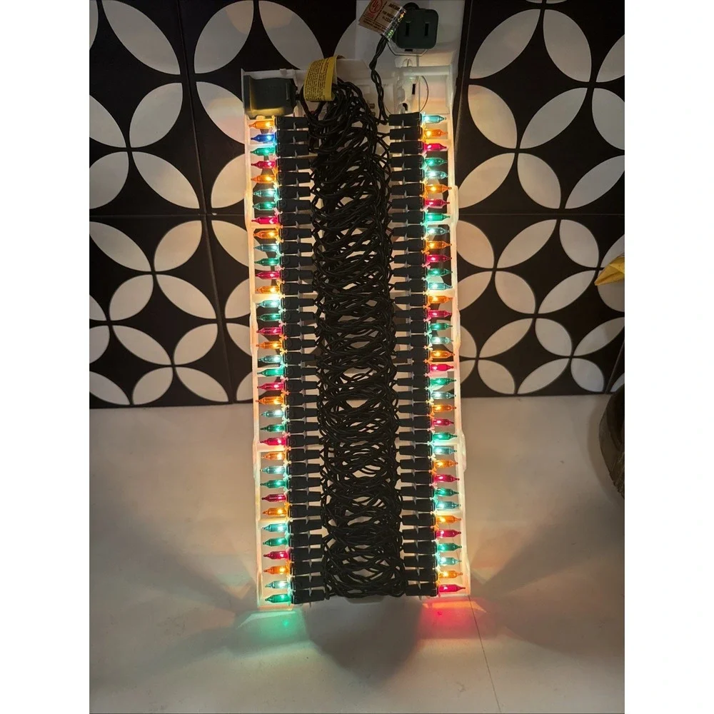 VINTAGE GE 70 STRING-A-LONG SUPER BRIGHT LIGHT SET MULTI‎ COLOR vtg Christmas